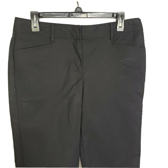 Ann Taylor Signature Womens Capri Pants Size 8 Black Pockets Chino Stretch - Picture 3 of 8